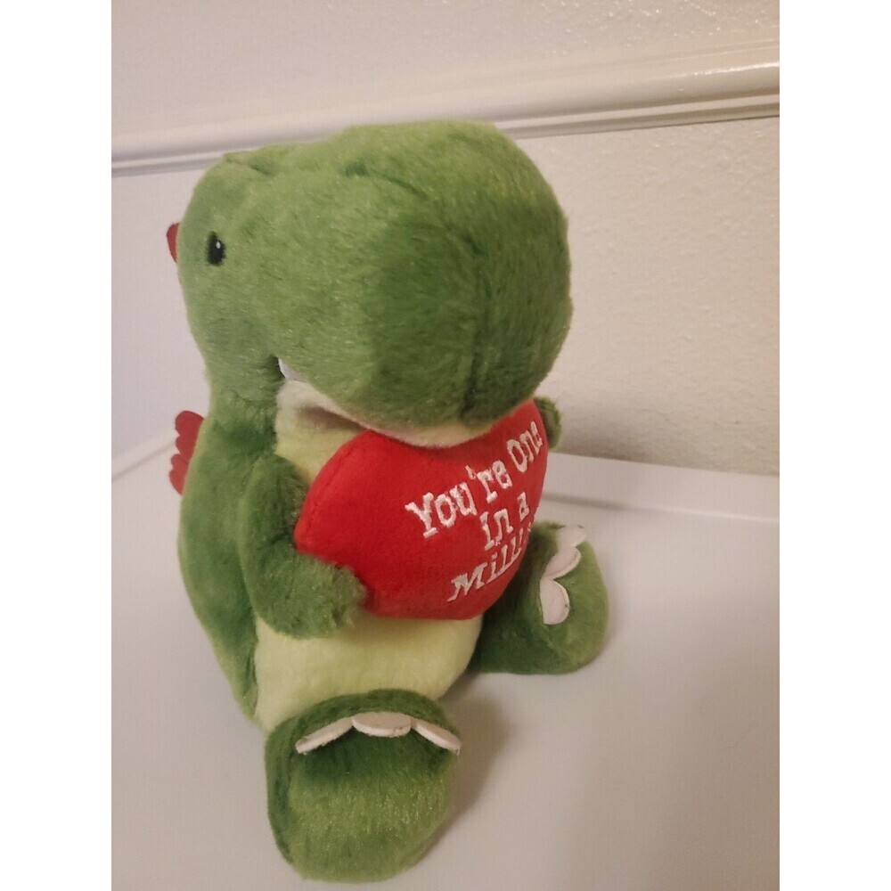 Aurora Green Dinosaur Plush Hearts You're One in‎ a Million 9 Inch Stuffed - Picture 12 of 16